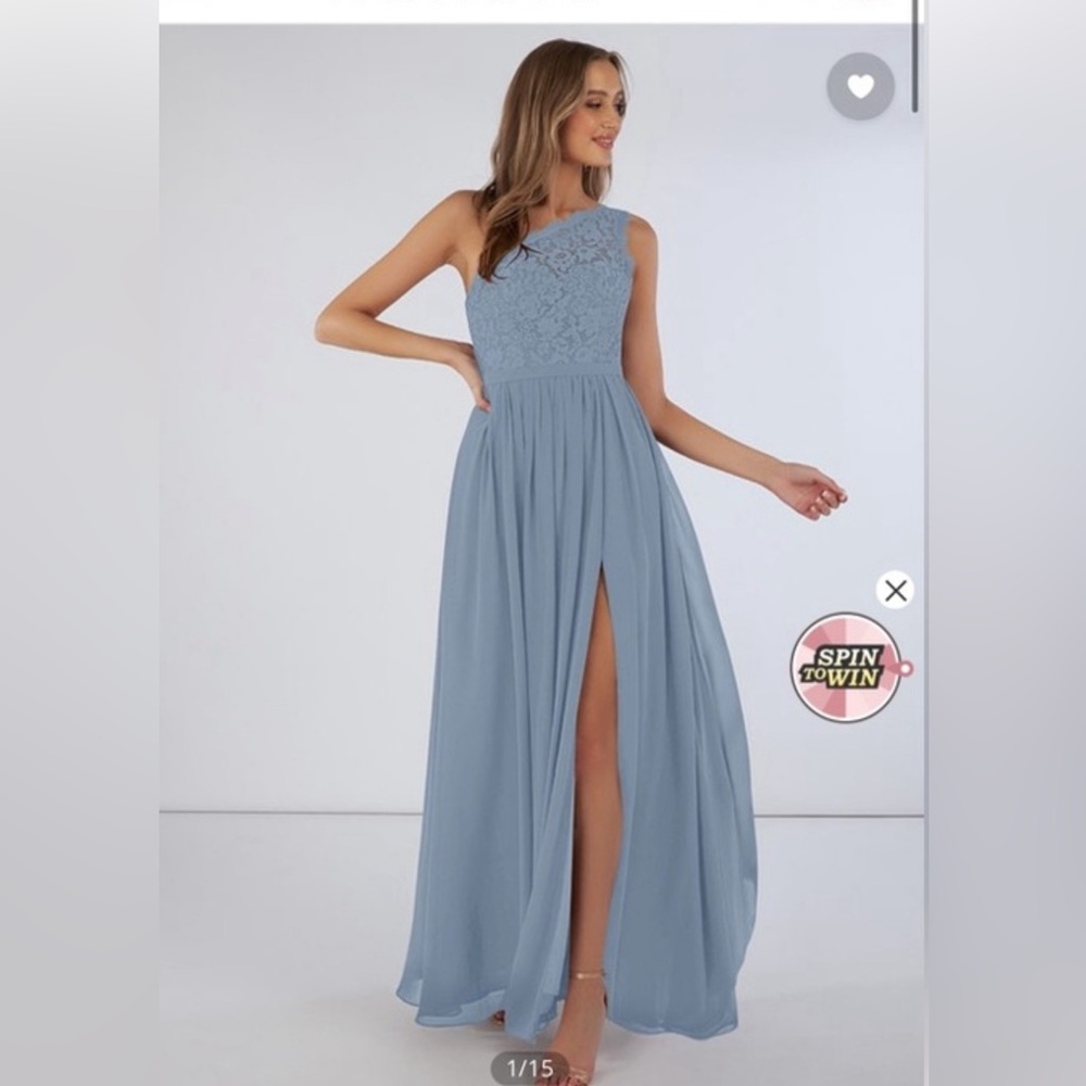 Dusty blue bridesmaid